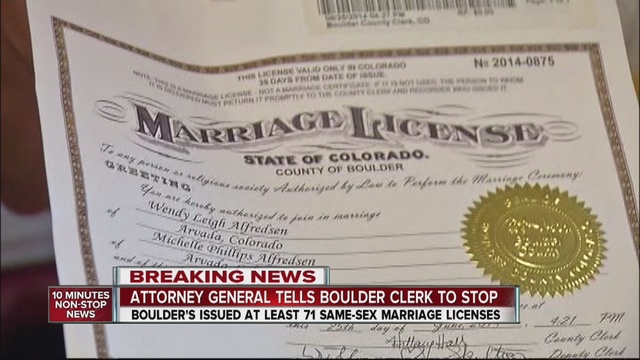 Gay marriage license