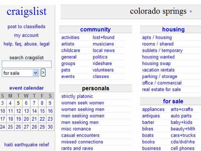 Craigs list colorado spring