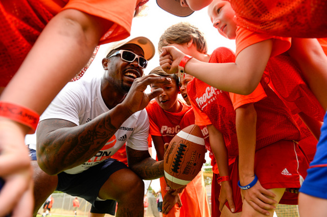 Von Miller gets back on the football field – at his camp