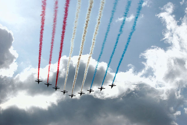 Patrouille de France perform at Air Force Academy
