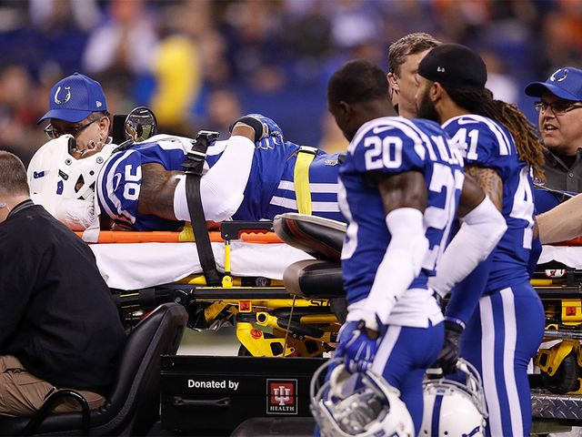 Indianapolis Colts tight end Brandon Williams taken off field after suffering head injury